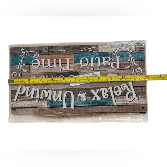 Rustic Relax Unwind You’re On Patio Time Outdoor Wooden Sign NIB - Picture 7 of 8
